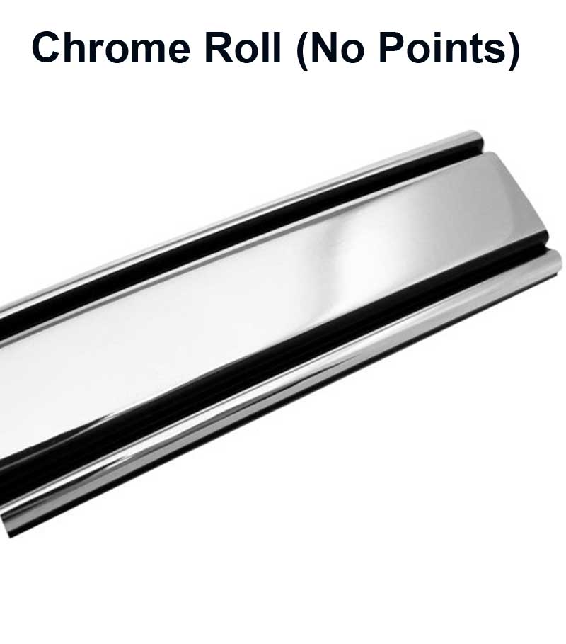1 1/4 inch Chrome Edge w/ Chrome Center Body Side Molding - Roll Stock 